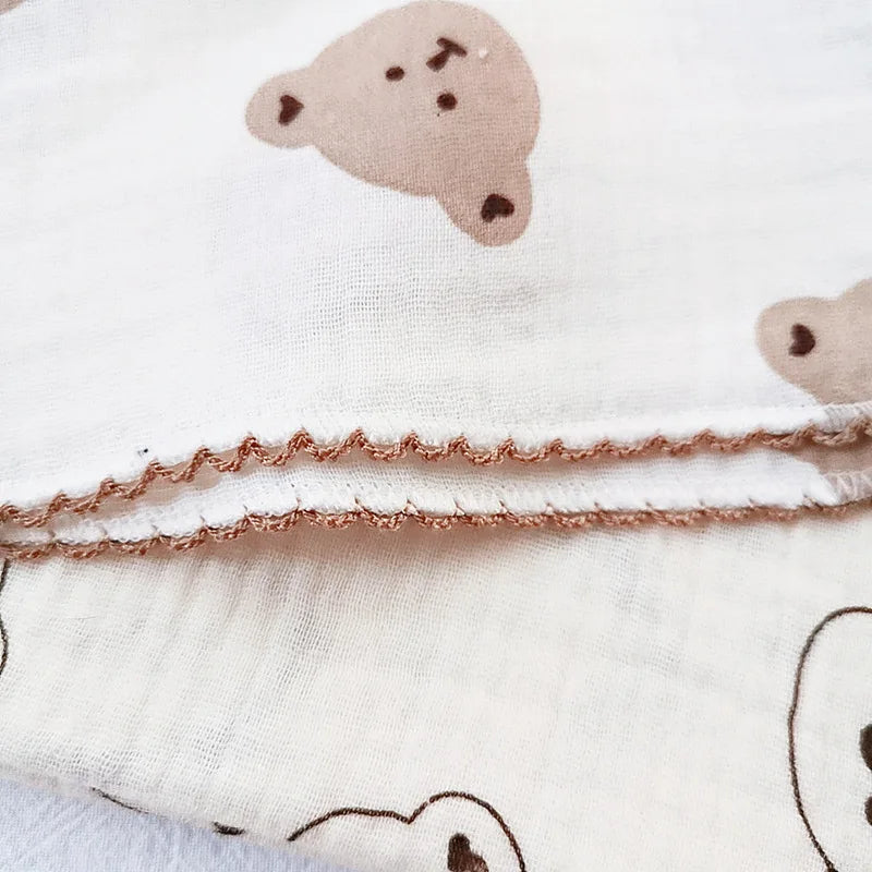 4 Layer Muslin Baby Towel-Soft Absorbent Bibs &Burp Cloths for Newborns