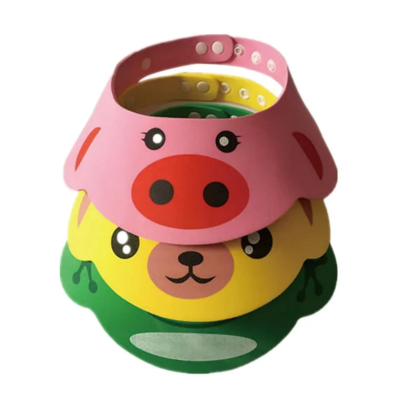 Adjustable Baby Shower Hat - Cute Animal Visor Caps for Toddler Bath Time and Sun Protection