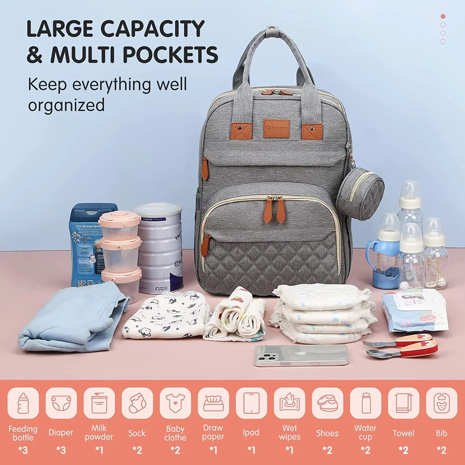 Ultimate 3-in-1 Diaper Bag Backpack: Foldable Baby Bed, Waterproof Travel Companion with USB Charging