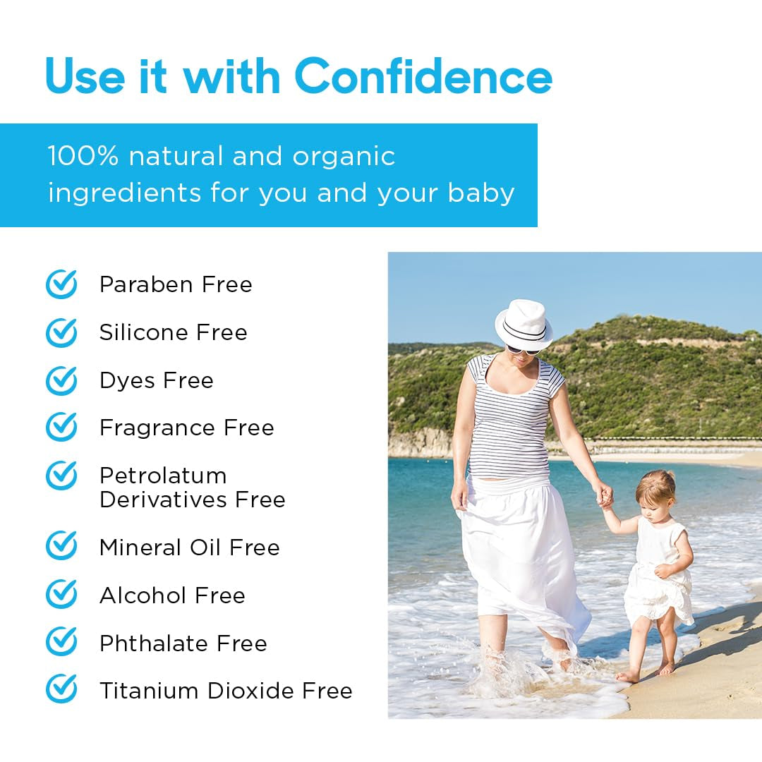 Natural Vegan SPF 50+ Mineral Sunscreen - Water Resistant, Safe for Newborns & Family - Non-Nano Titanium Dioxide Free - 100ml