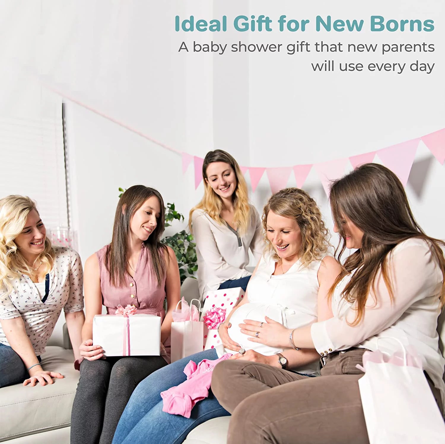 Luxurious Baby Cotton Terry Hooded Towel & Washcloth Set - 5 Piece Bath Essentials in Adorable Blue Whale Design for Newborns and Infants