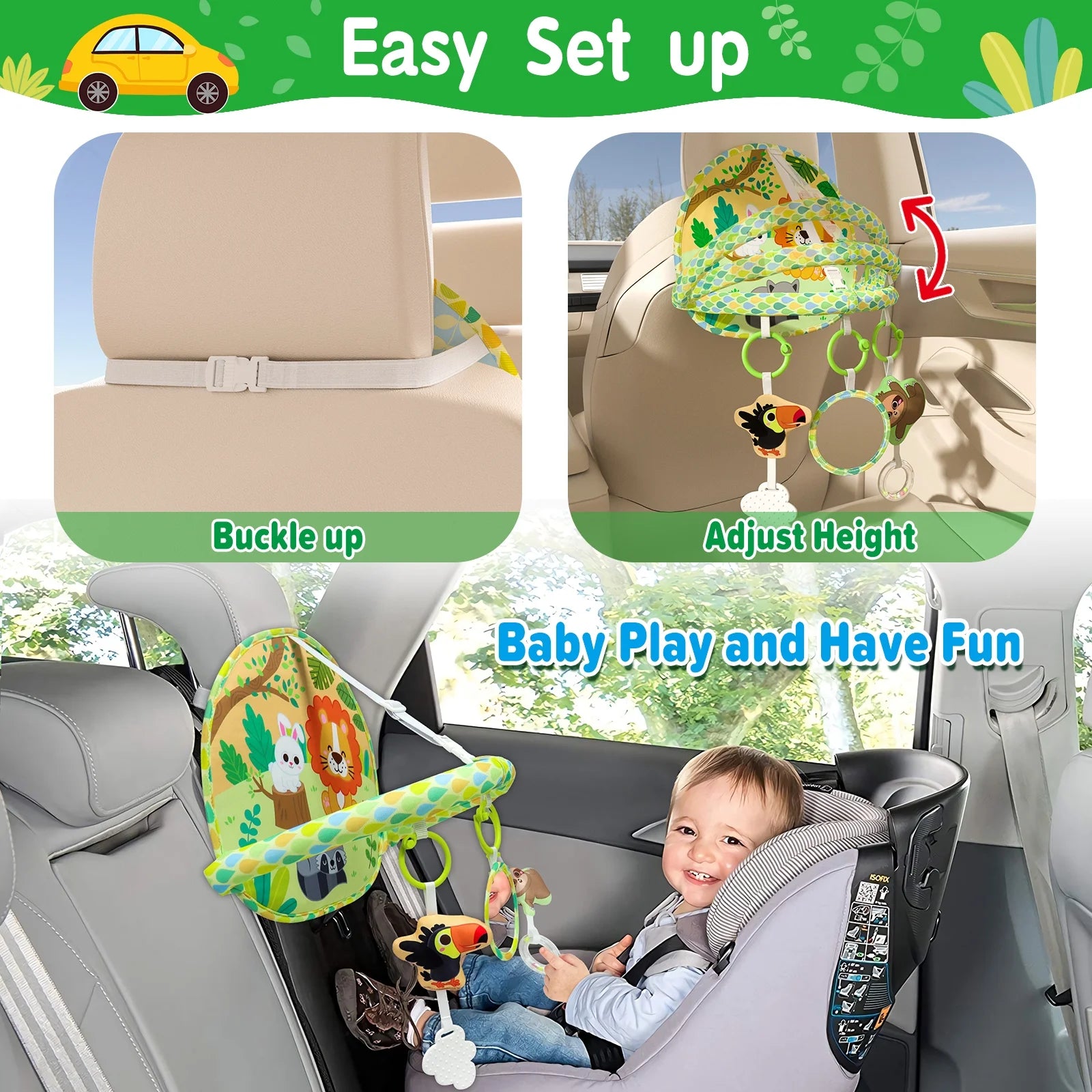 Baby Car Seat Toy for Travel Rear Facing Double Sided Newborn Baby Infant 0-12 Month