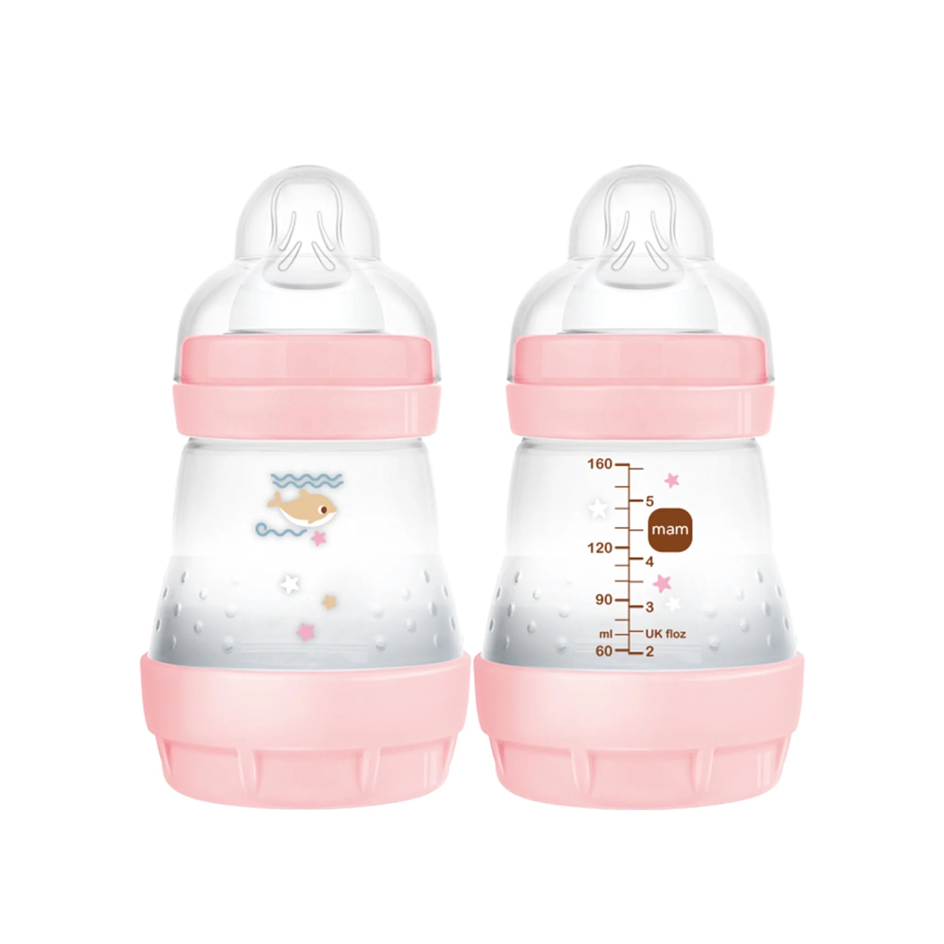 MAM Easy Start Matte Anti-Colic Baby Bottles for Girls, 5 Oz - 2 Pack