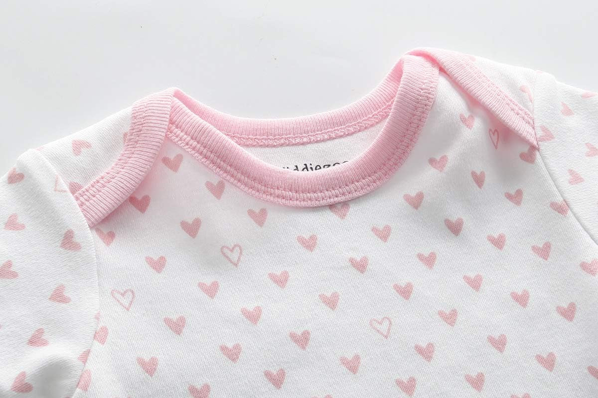 Adorable 5-Pack Cotton Short Sleeve Baby Bodysuits for Newborns