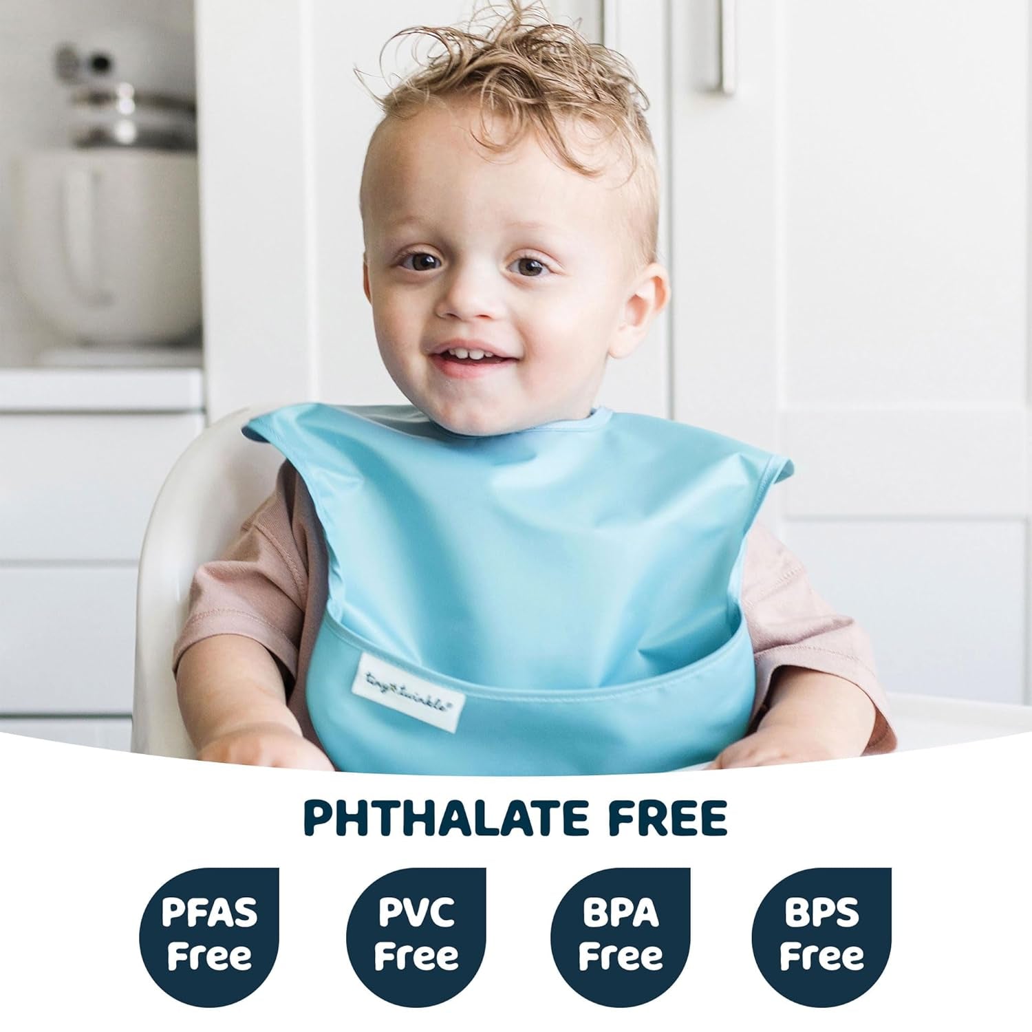 Mess-Free Mealtime: Tiny Twinkle Waterproof Baby Bibs - 3 Pack (Slate & Olive) - Travel-Friendly & Safe for Your Toddler!
