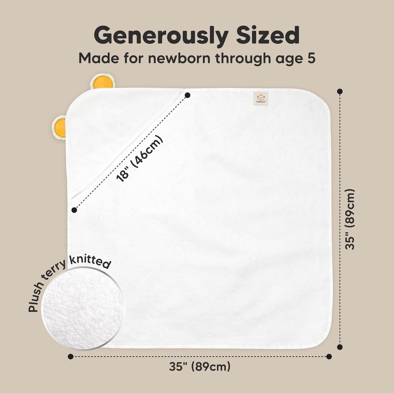 Hooded Baby Towel for Newborn - Viscose Derived from Bamboo Large Baby Bath Towels with Hood for Boys, Girls, Toddler, Extra Absorbent & Soft Newborn Bath Essentials (Bear)