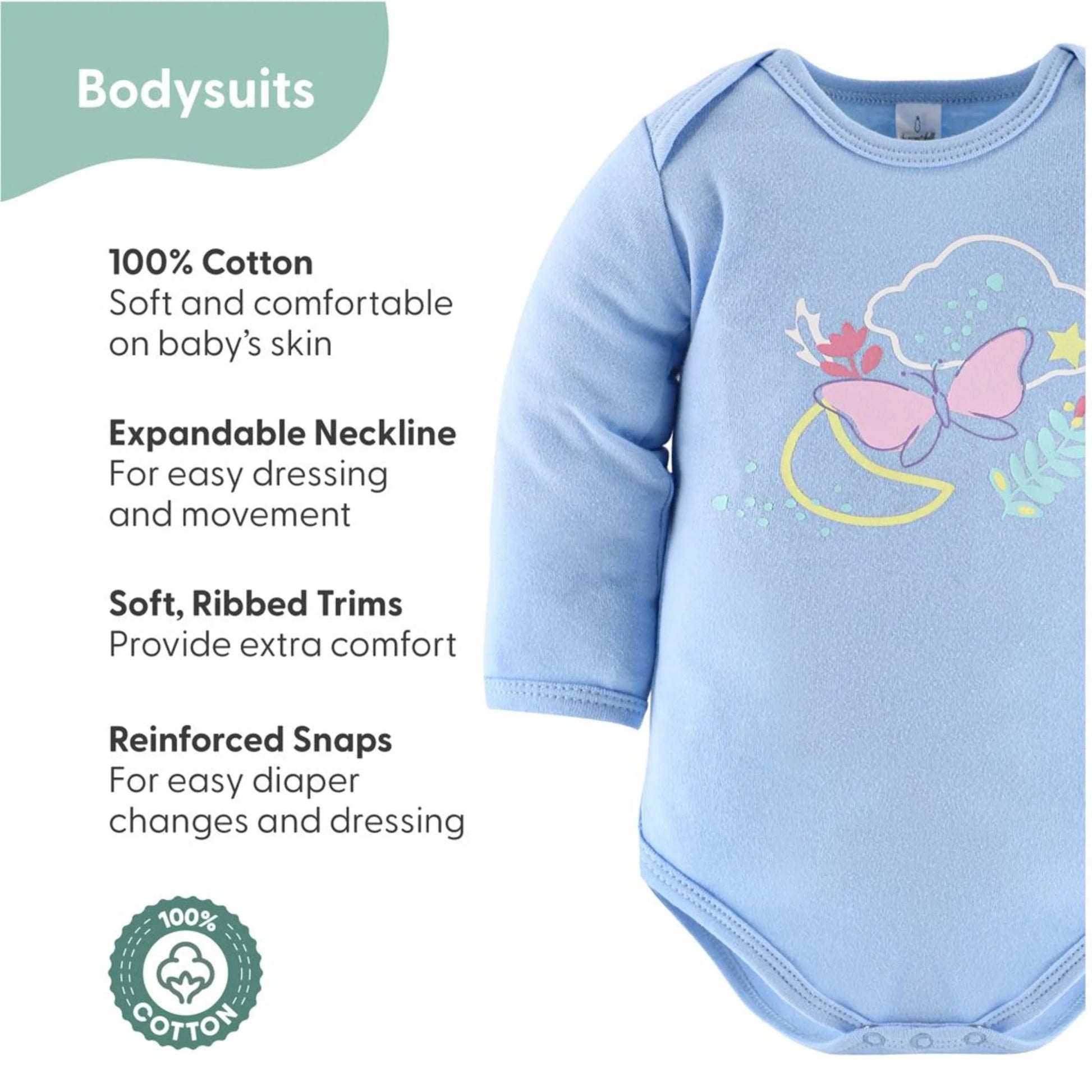 Peanutshell Newborn Layette Gift Set for Girls - 30 Essential Pieces in Purple Pink Butterfly Design, Perfect for 0-3 Months