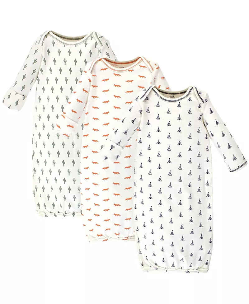 Organic Cotton Baby Gown-Preemie-Newborn Size/Soft, Gentle, Easy Diaper Access