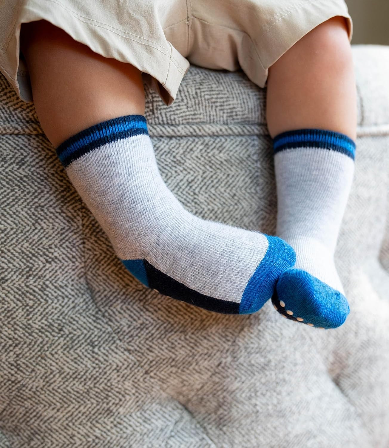 12 Pack Non-Slip Cotton Crew Socks for Infants and Toddlers - Perfect for Boys and Girls!