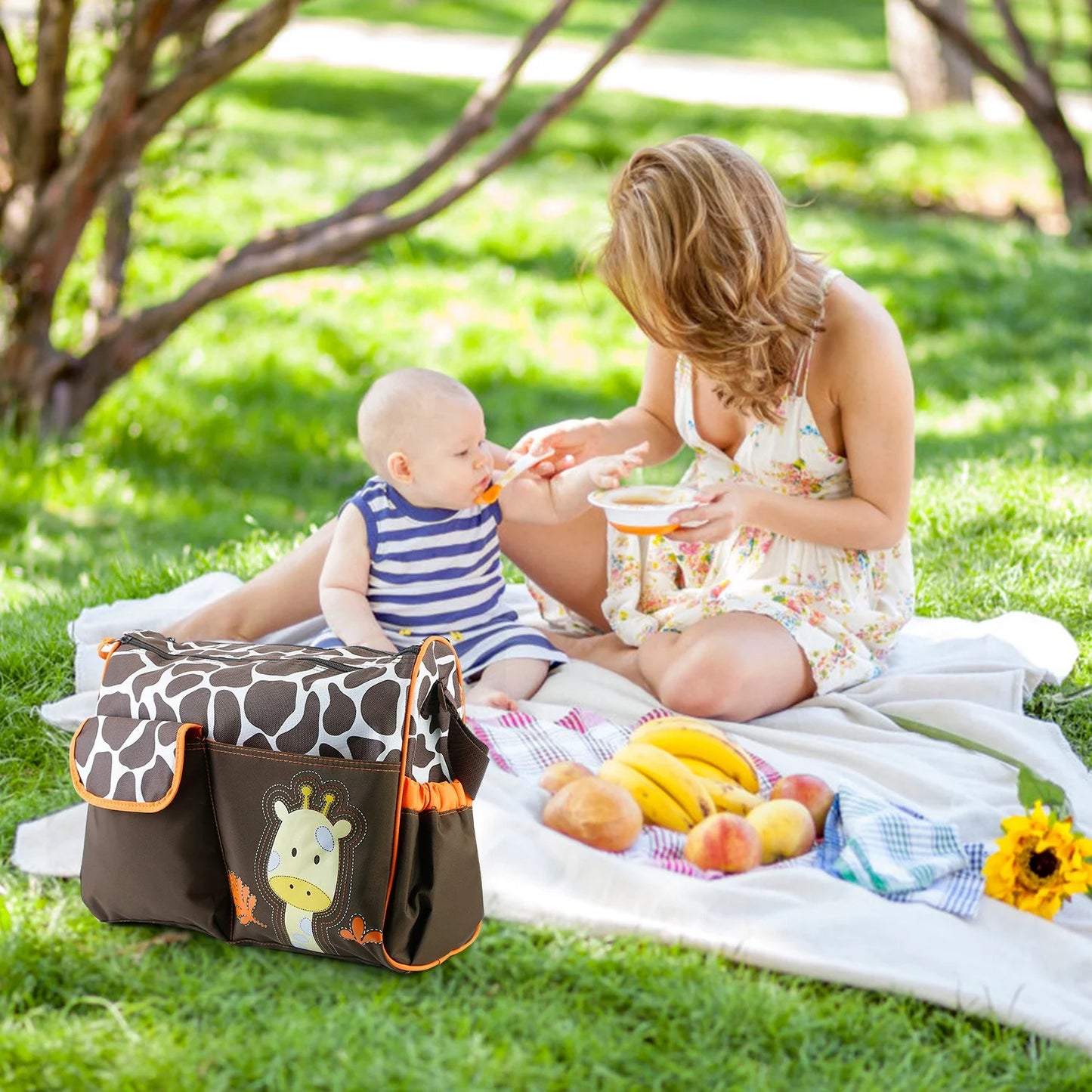 Moclever Baby Diaper Bag with Wipeable Changing Pad - Stylish 5.8-Inch Transparent Travel Tote