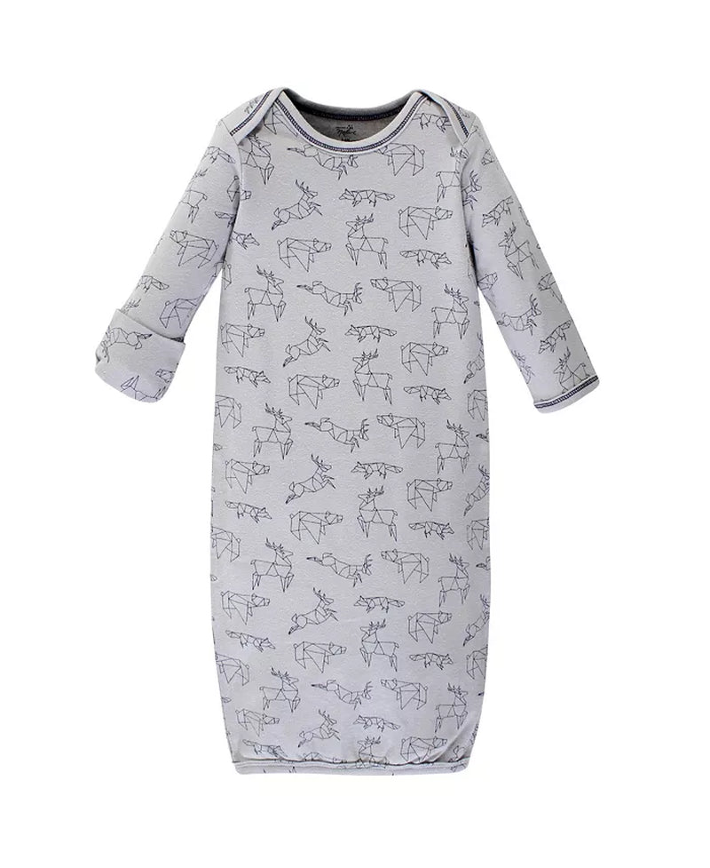 Organic Cotton Baby Gown-Preemie-Newborn Size/Soft, Gentle, Easy Diaper Access
