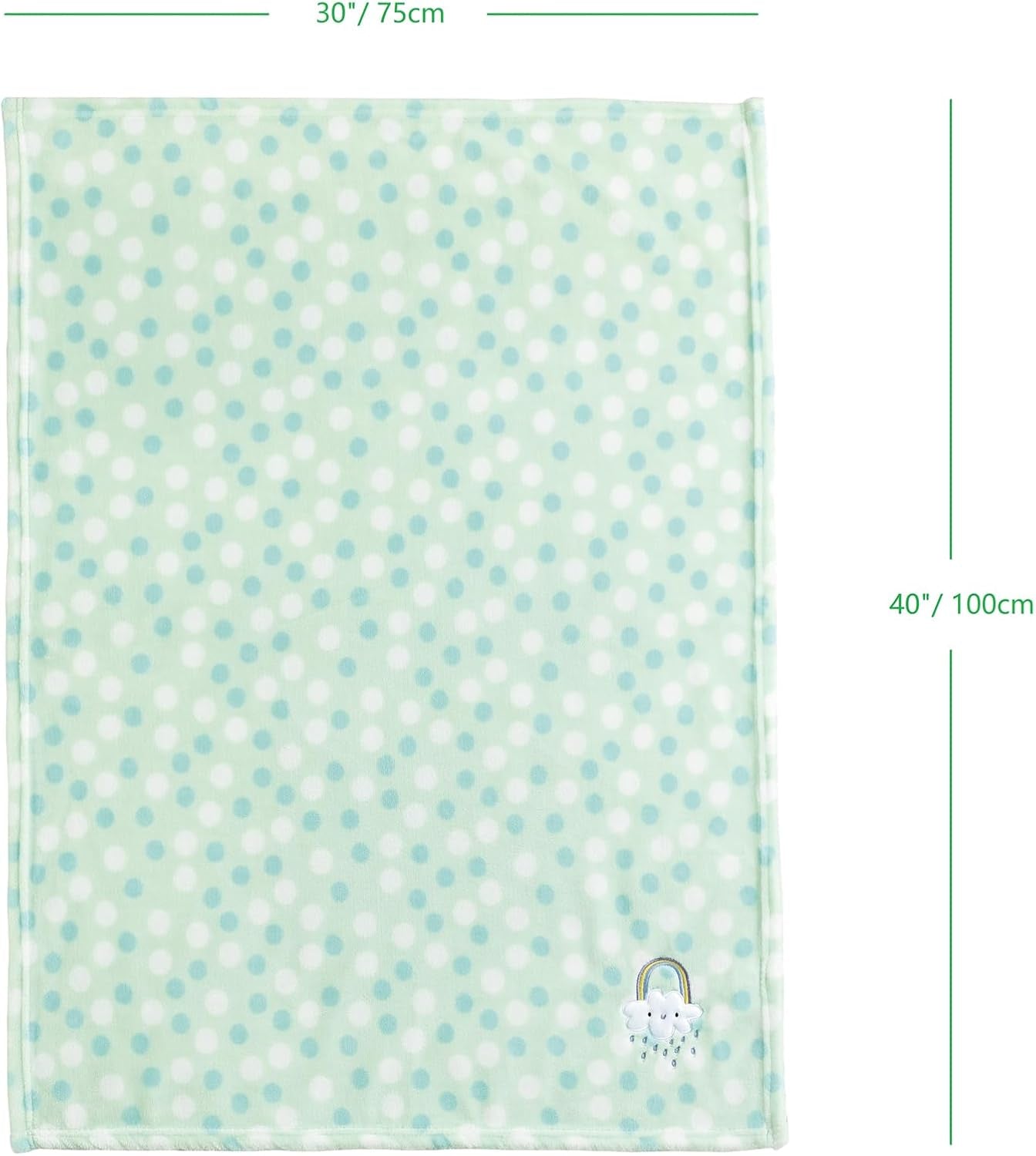 Soft & Cozy Green Rainbow Plush Baby Blanket - Perfect for Infants, Toddlers & Newborns in Cribs & Strollers