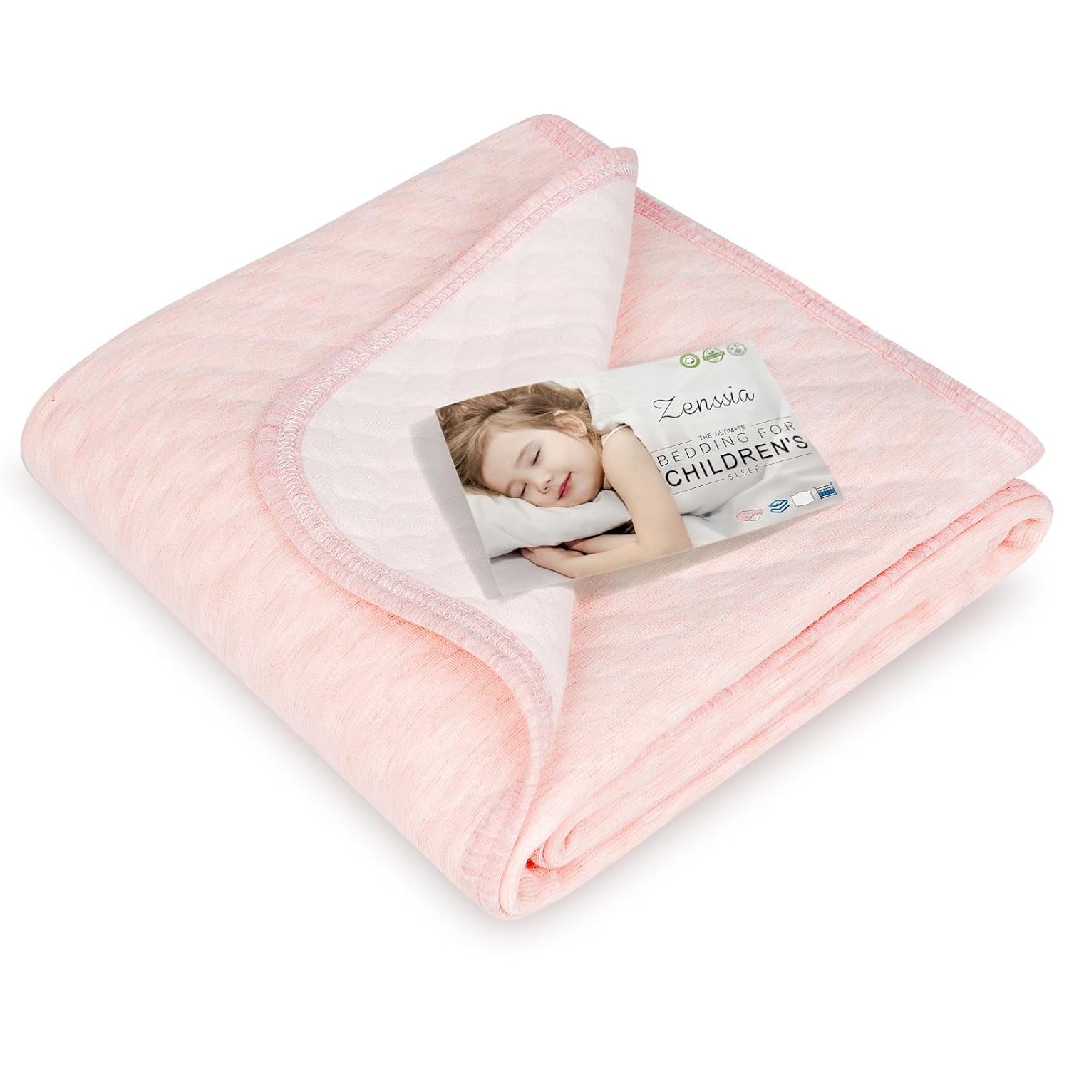Organic Cotton Quilted Baby Blanket - Warm and Breathable Toddler Blanket for Boys and Girls, 39x39 Inches, Lightweight and Thermal, Pink
