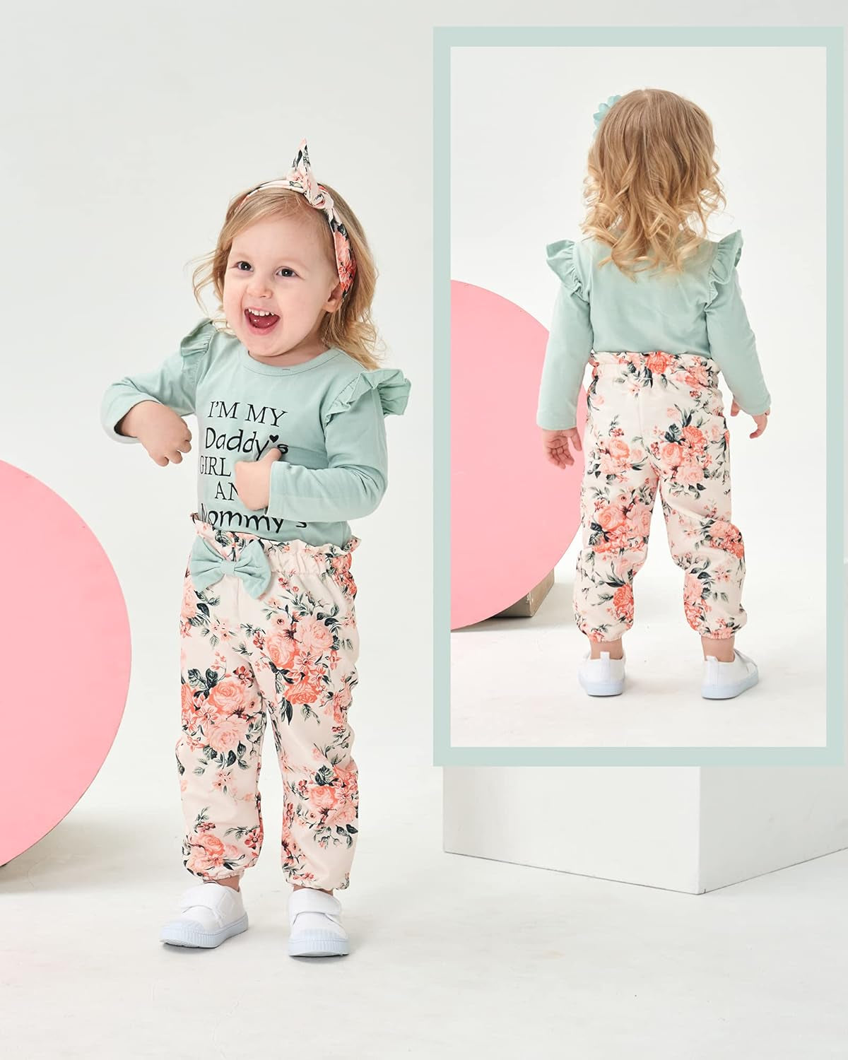 Adorable Floral Ruffle Romper Set for Newborn Baby Girls - Stylish Cotton Outfit for Toddlers