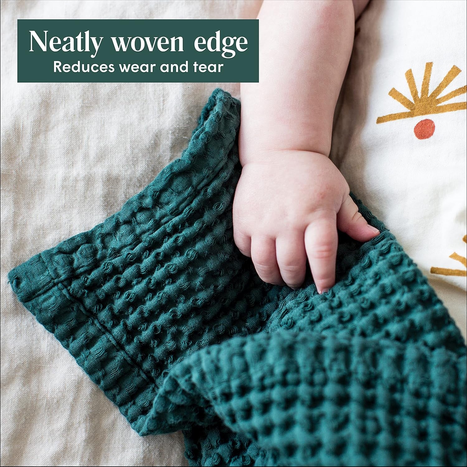 Waffle Swaddle Blanket - Cotton Soft, Breathable for Nursery & Stroller - Gender Neutral Toddler Blanket