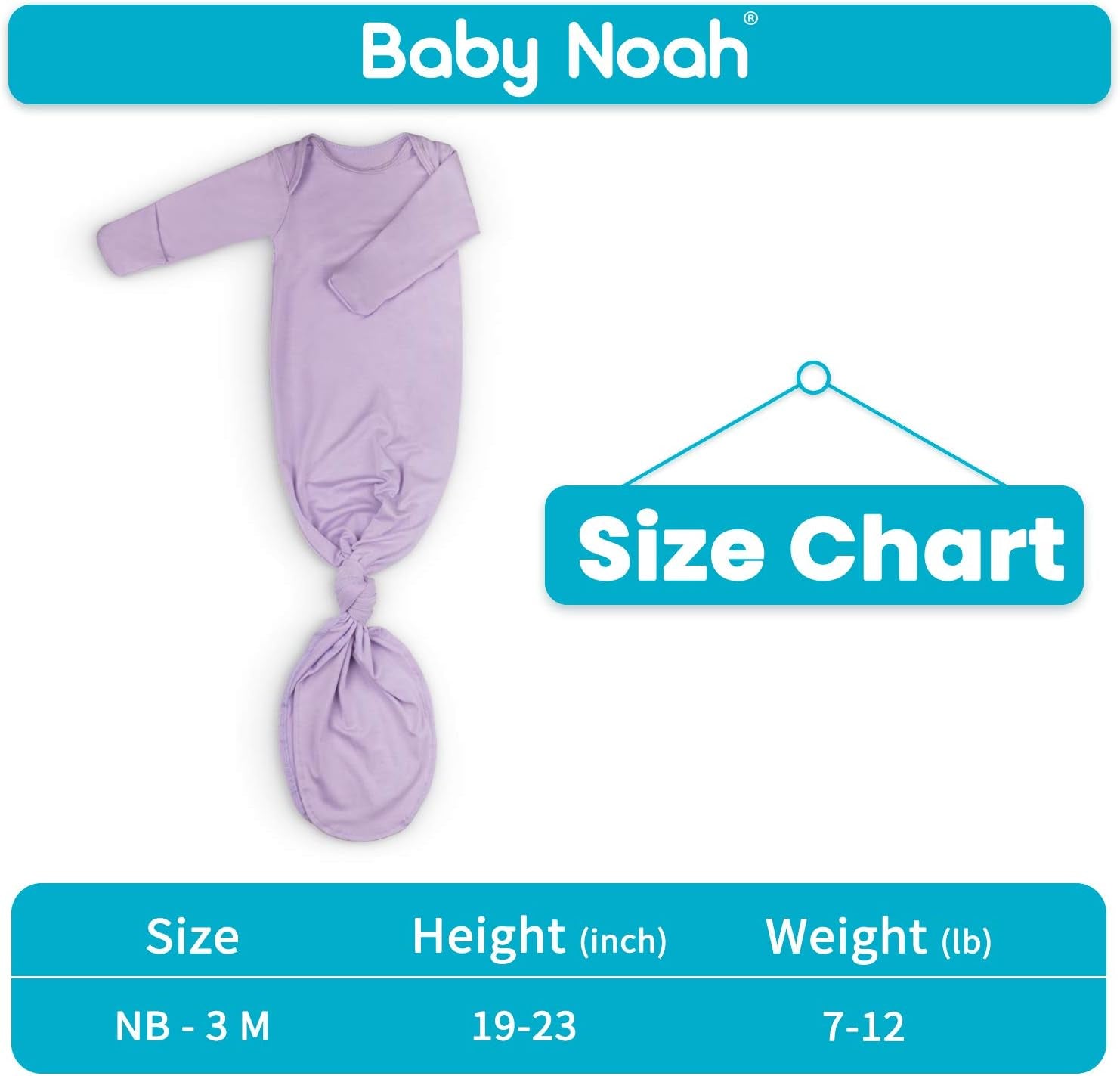 Ultra-Soft Newborn Knotted Gown with Matching Hat - Cozy Long Sleeve Sleeper for Baby Boys and Girls