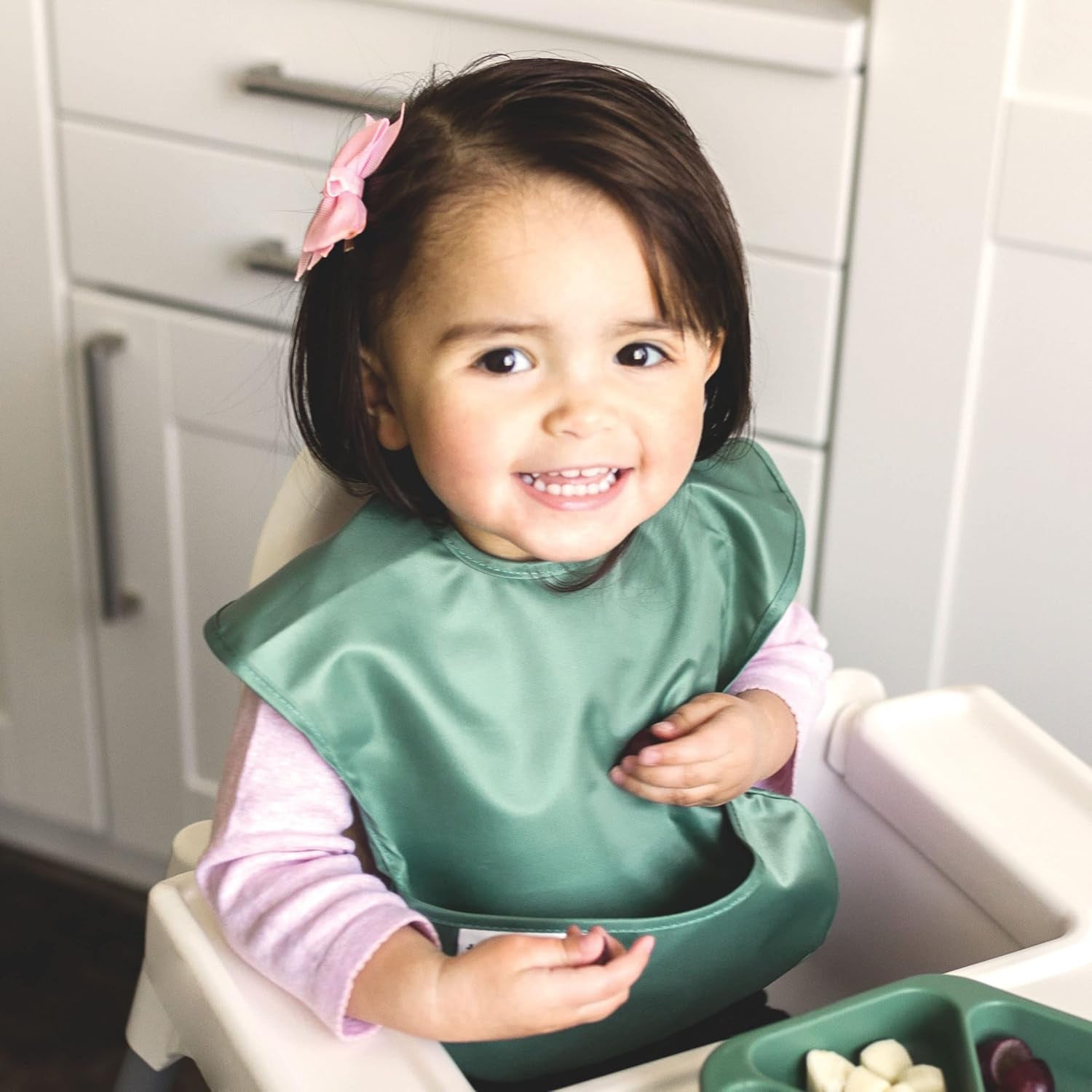 Mess-Free Mealtime: Tiny Twinkle Waterproof Baby Bibs - 3 Pack (Slate & Olive) - Travel-Friendly & Safe for Your Toddler!