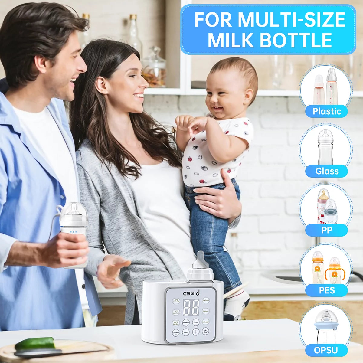 Ultimate 9-In-1 Baby Bottle Warmer & Food Heater - Fast Milk Warming & Defrosting Solution. Sterilizer/LED Display