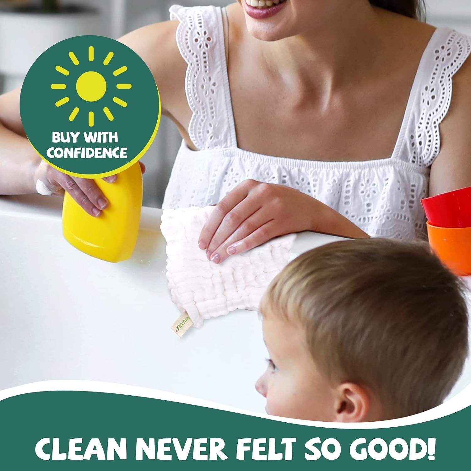 Ultra-Soft Baby Muslin Washcloths - 6-Layer Absorbent Face Towels for Delicate Skin - Perfect Newborn Wipes for Baby Registry & Showers