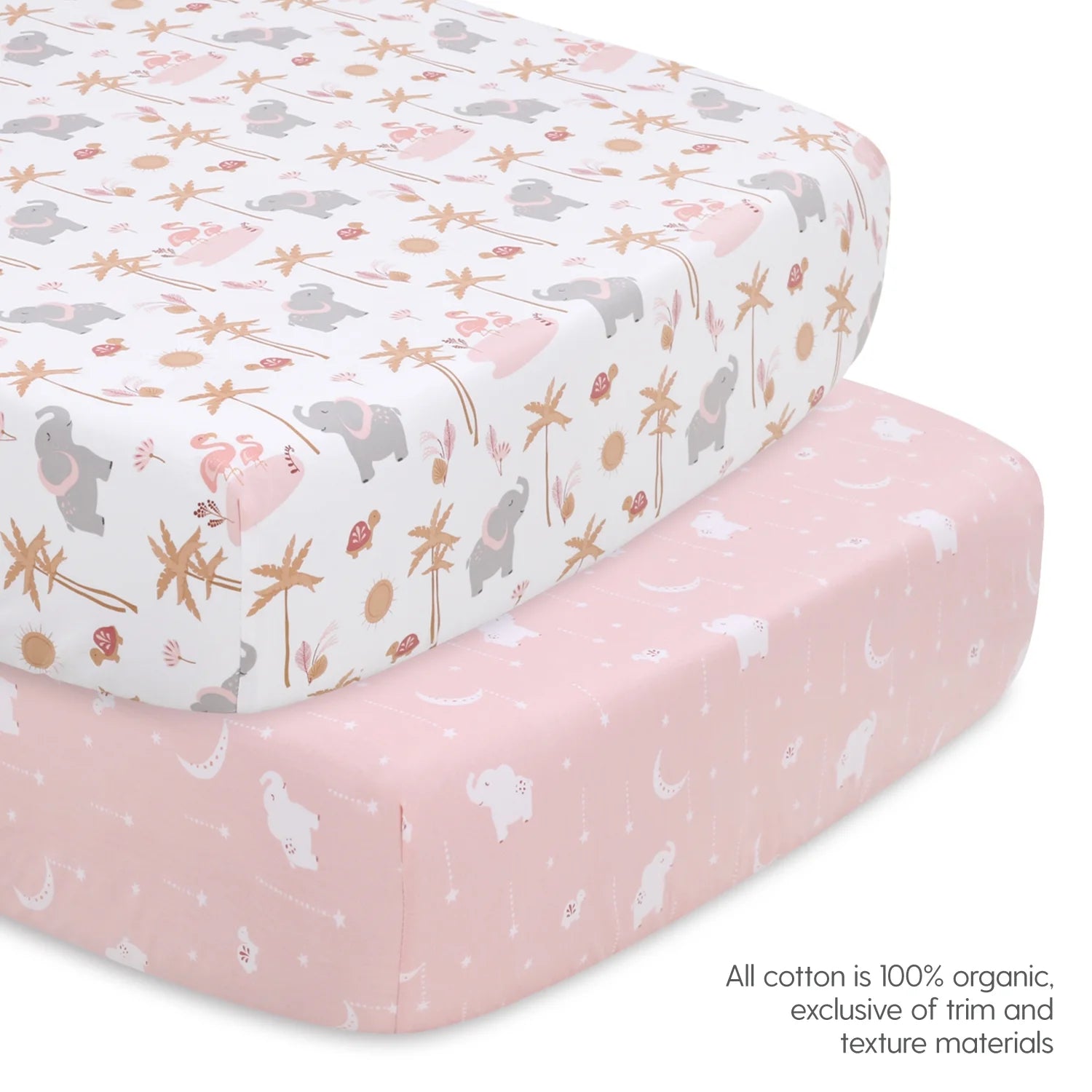 Create a Cozy Safari Oasis with Our Adorable 4-Piece Organic Cotton Crib Bedding Set for Baby Girls
