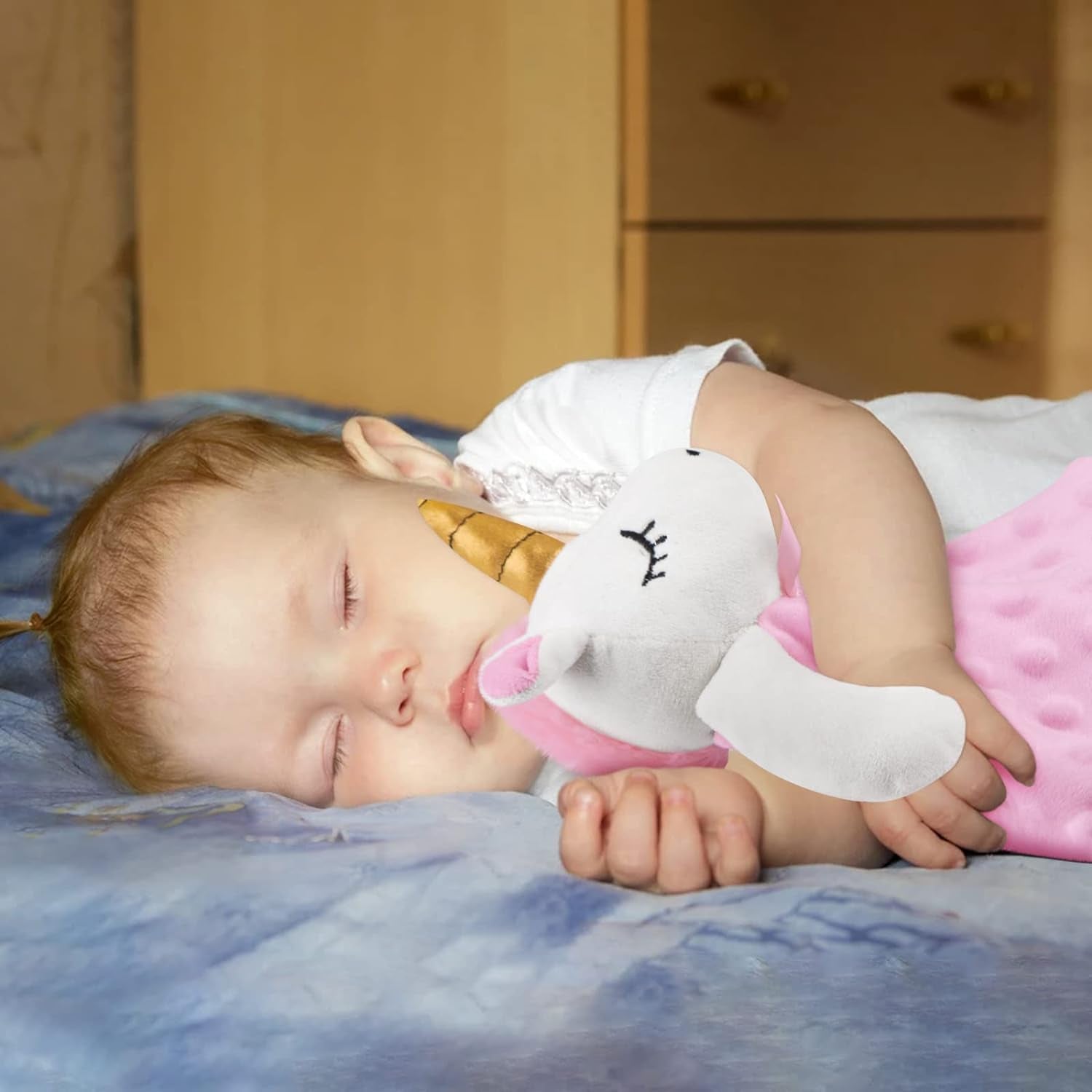 Unicorn Loveys for Babies Soft Plush Pink Security Blanket for Newborn, Infant and Toddler, 16 Inch