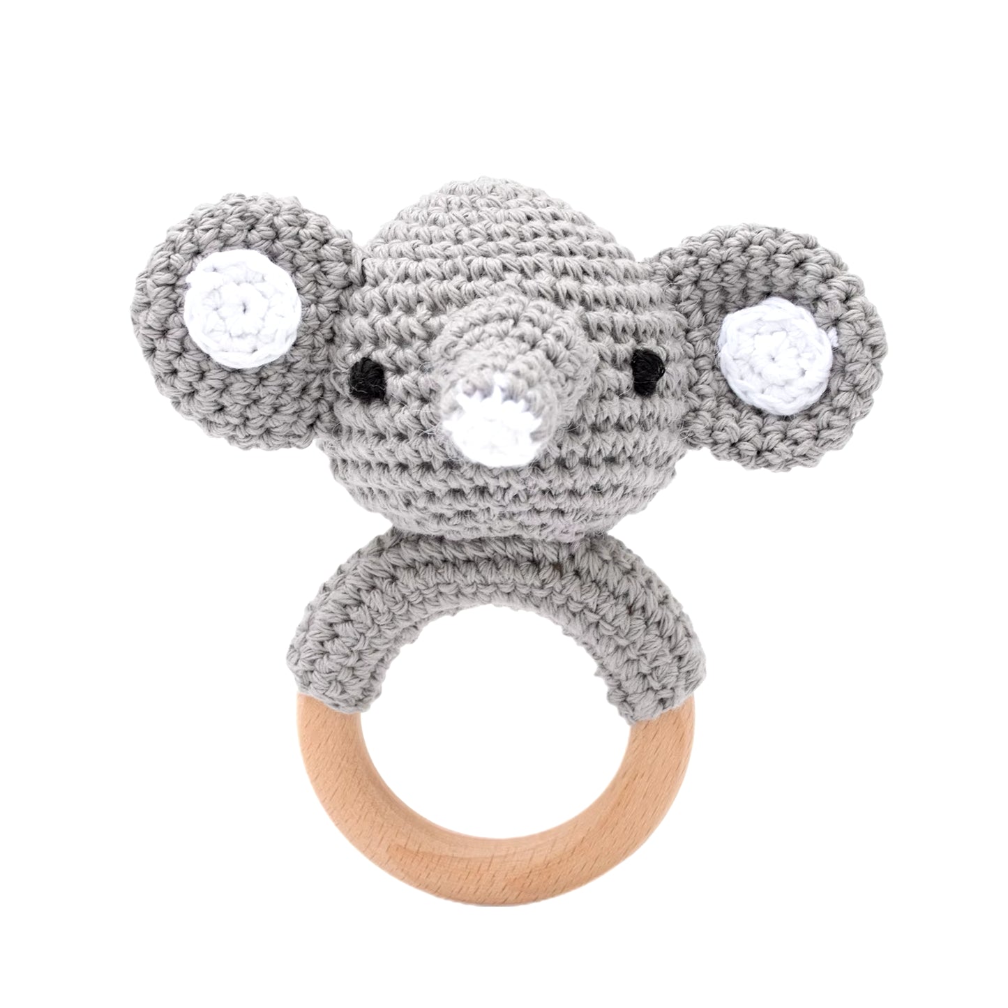 Handmade Crochet Animal Rattle- Soft Wooden Baby Teether Toy (multiple Style)