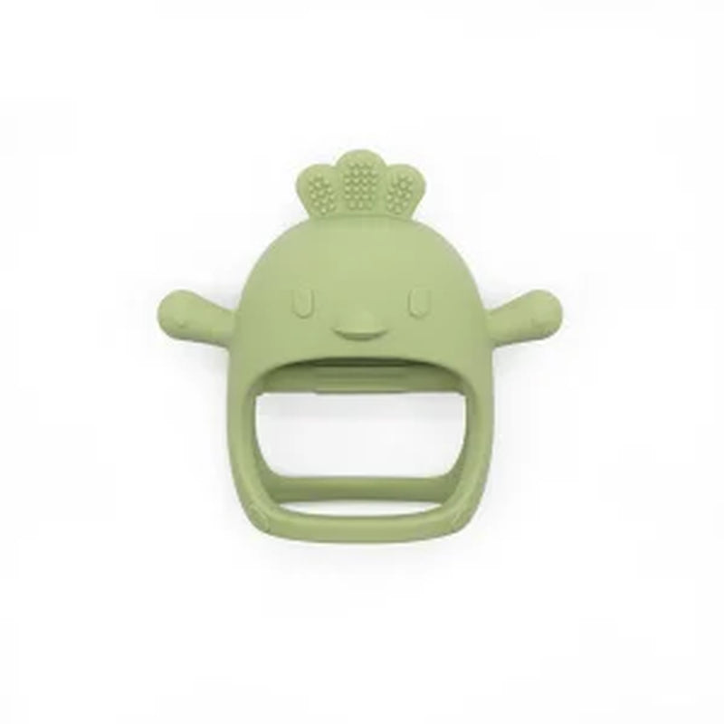 Cute Cartoon Chick Baby Teether Gloves - Silicone Dental Care Toy for Gums and Molar Relief