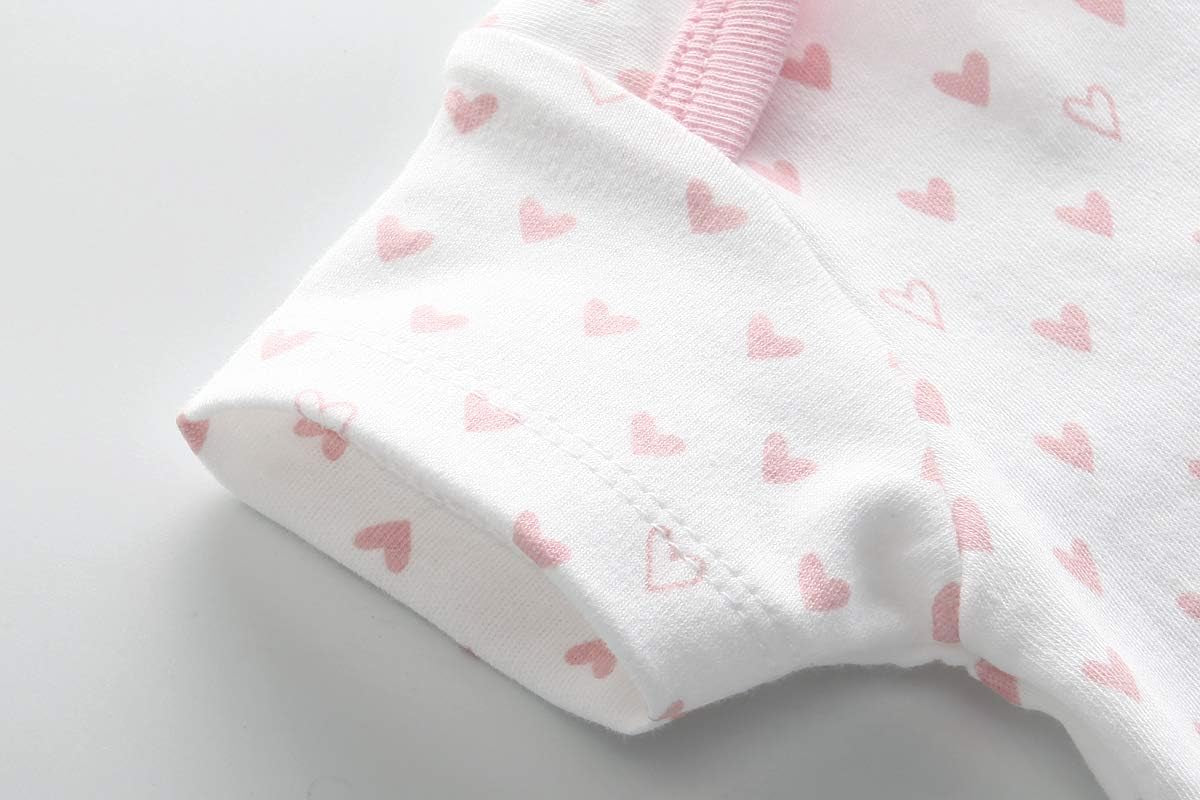 Adorable 5-Pack Cotton Short Sleeve Baby Bodysuits for Newborns