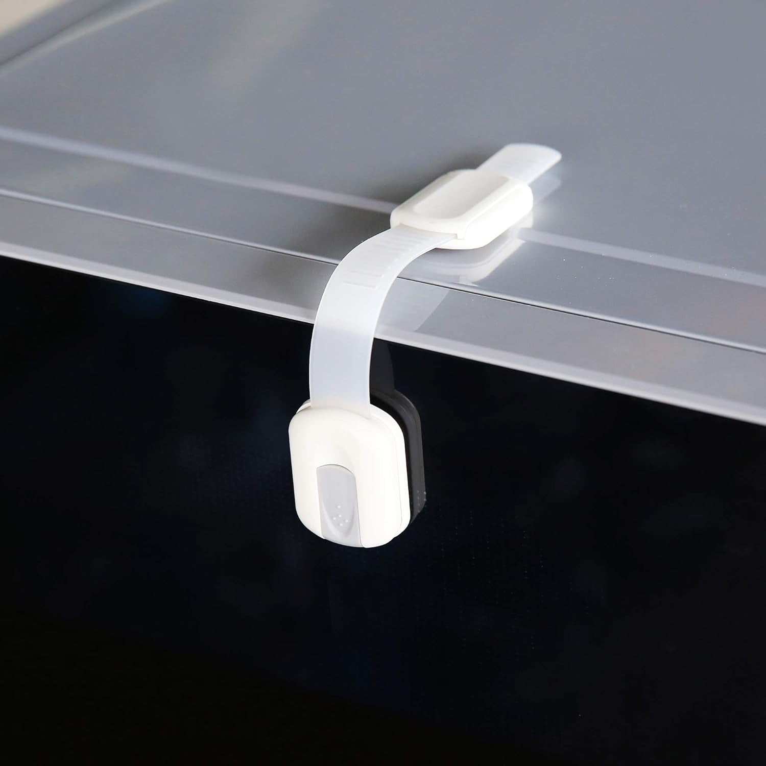 12 Pack Vmaisi Childproofing Adhesive Straps - No-Drill Cabinet Locks for Baby Safety (White)