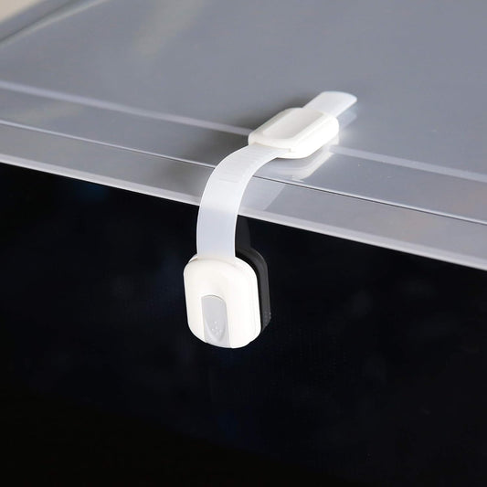 12 Pack Vmaisi Childproofing Adhesive Straps - No-Drill Cabinet Locks for Baby Safety (White)