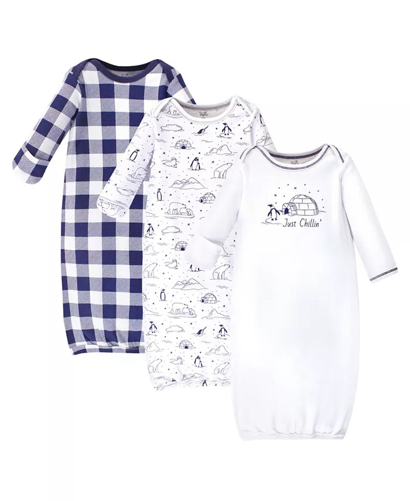 Organic Cotton Baby Gown-Preemie-Newborn Size/Soft, Gentle, Easy Diaper Access