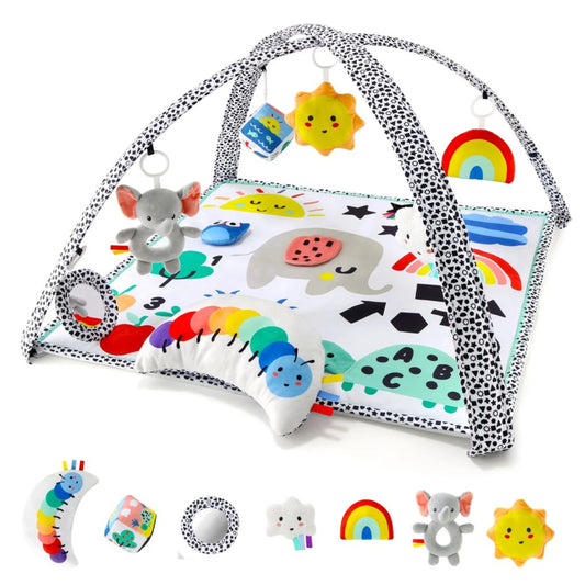 Elephant-Themed 7-in-1 Activity Play Gym & Playmat for Babies - 7-Piece Set by The Peanutshell
