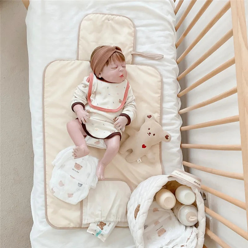Foldable Waterproof Diaper Changing Mat-Soft & Portable Pad for Newborns (Cute Animal Print)