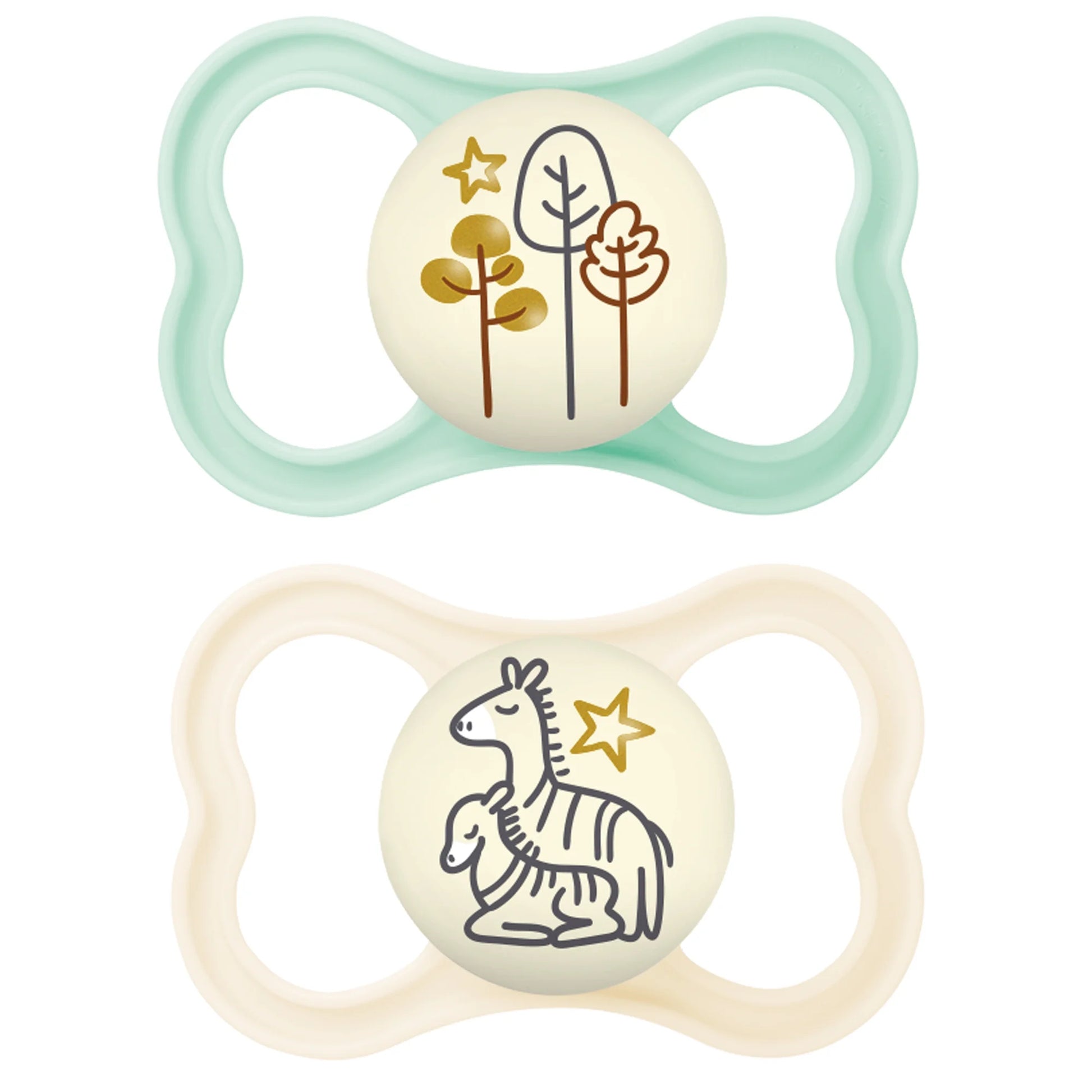 MAM Air Night Pacifier for 6+ Months - Unisex, 2 Pack for Peaceful Sleep