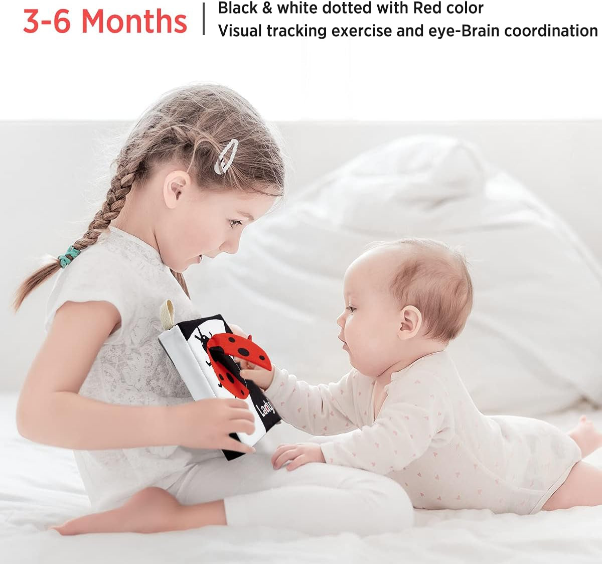 Engaging Soft Baby Books - High Contrast Black and White Cloth Books for Early Development, Perfect Educational Toys for Infants and Toddlers, Ideal Gift for Baby Girls and Boys