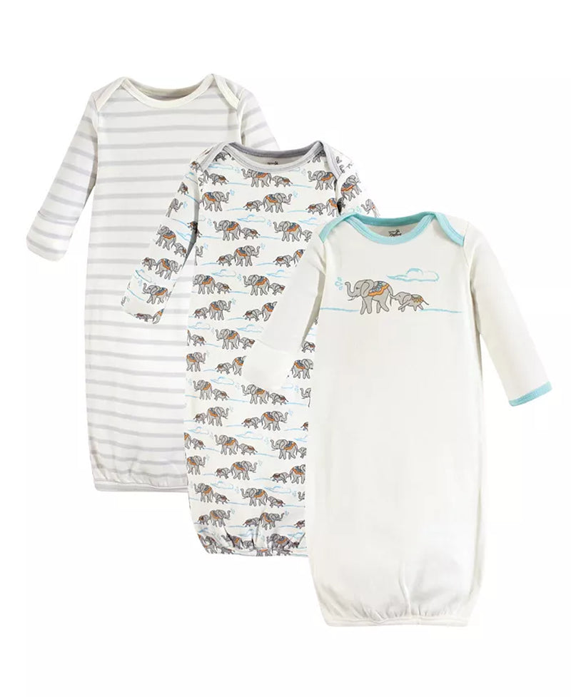 Organic Cotton Baby Gown-Preemie-Newborn Size/Soft, Gentle, Easy Diaper Access