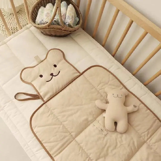 Foldable Waterproof Diaper Changing Mat-Soft & Portable Pad for Newborns (Cute Animal Print)
