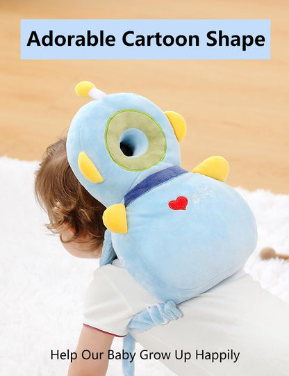 Toddler Baby Head Protector Backpack for Toddler Walker with Knee Pads&Anti-Slip Socks, Elephant