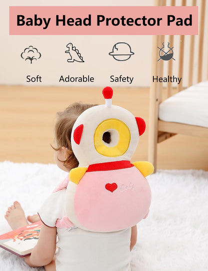 Toddler Baby Head Protector Backpack for Toddler Walker with Knee Pads&Anti-Slip Socks, Elephant