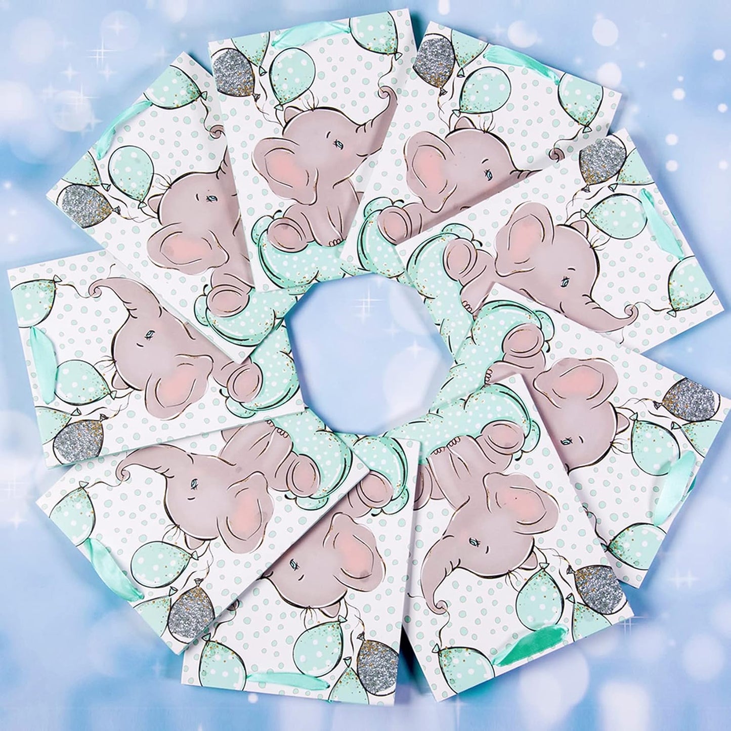 Sharlity 24 Pack Small Elephant Baby Gift Bags - Perfect for Baby Showers, Birthday Parties & Animal Theme Celebrations!