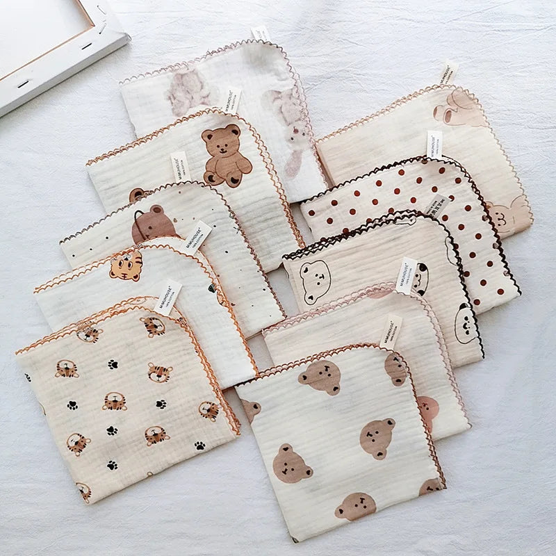 4 Layer Muslin Baby Towel-Soft Absorbent Bibs &Burp Cloths for Newborns 