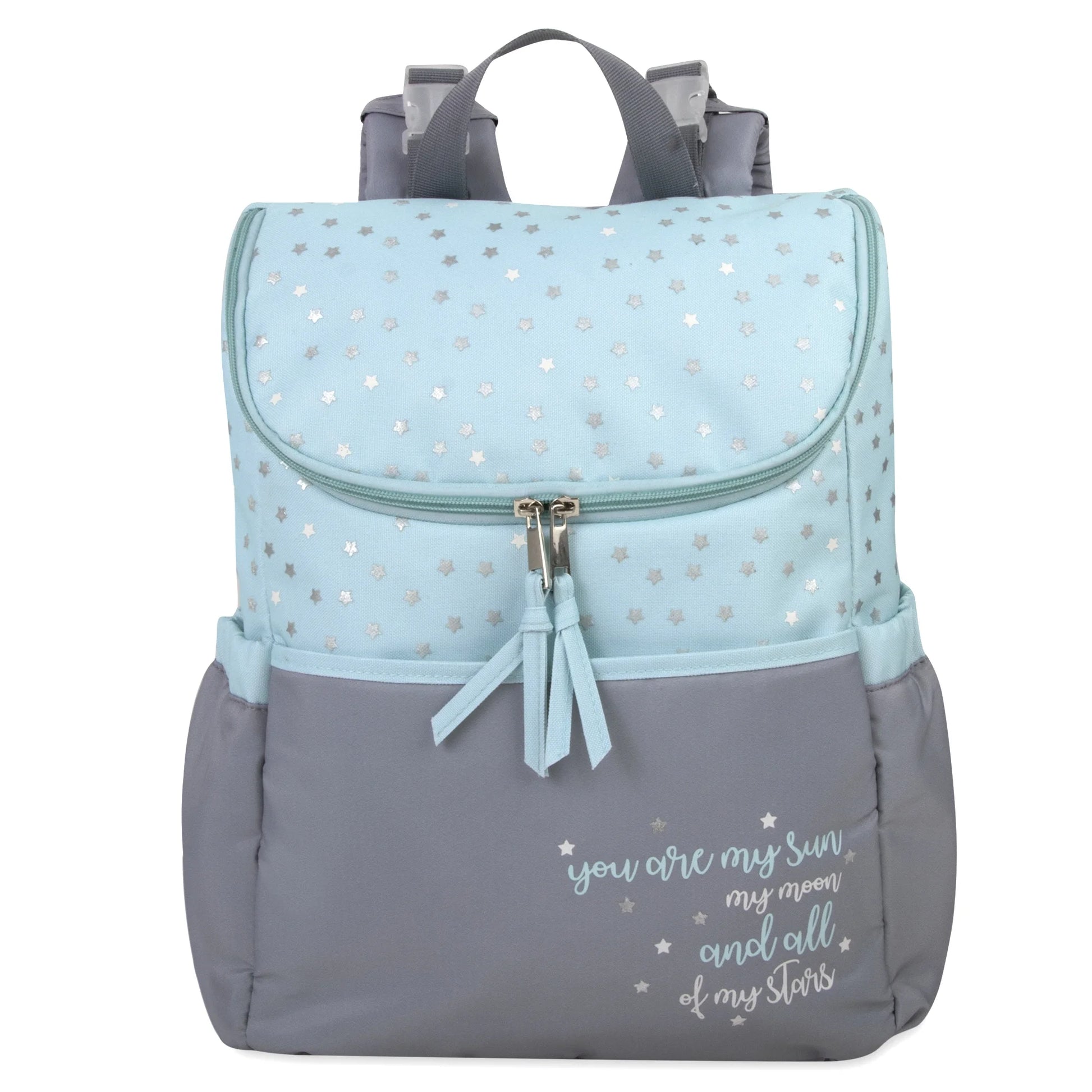 Stylish 5-Piece Baby Diaper Bag Backpack Set with Changing Pad, Wipes Case, Insulated Bottle Bag & Organizer Pouch