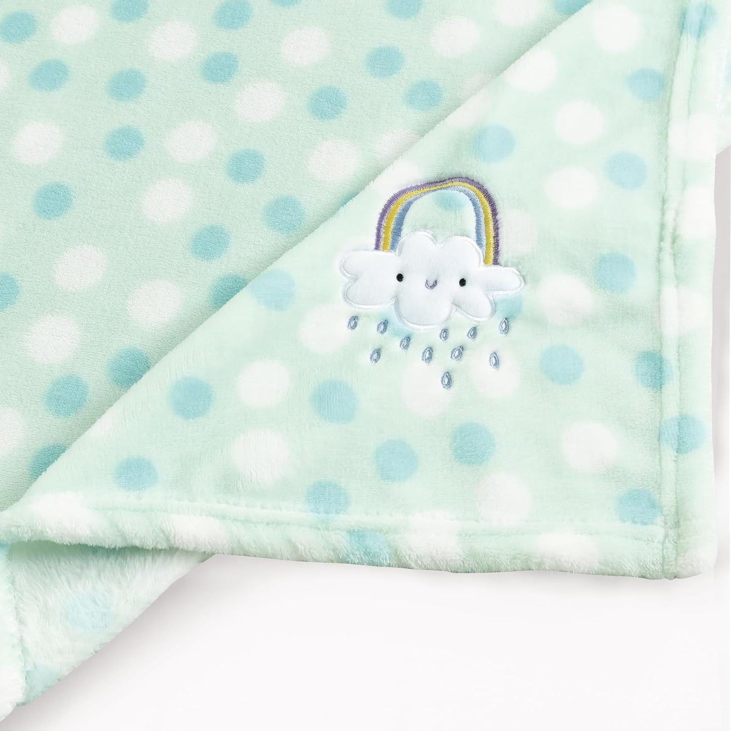  Soft & Cozy Green Rainbow Plush Baby Blanket - Perfect for Infants, Toddlers & Newborns in Cribs & Strollers