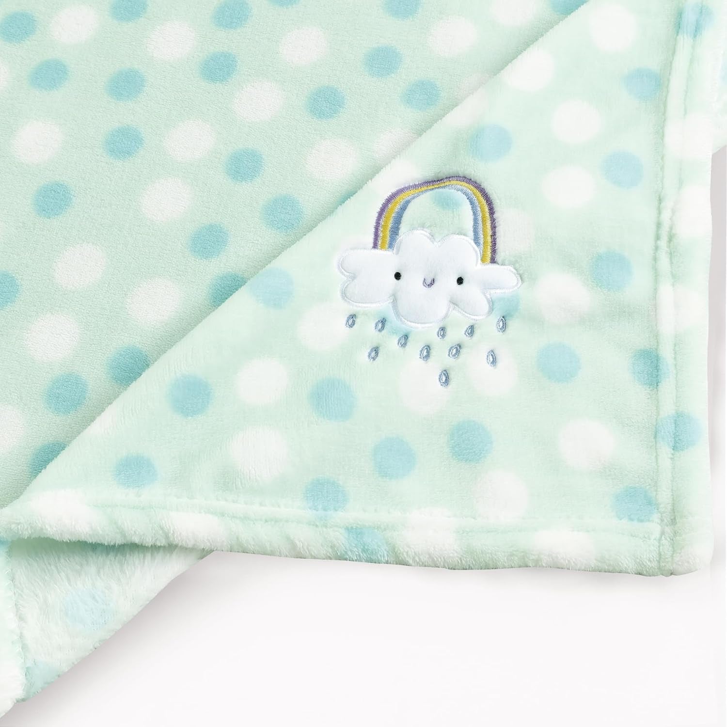  Soft & Cozy Green Rainbow Plush Baby Blanket - Perfect for Infants, Toddlers & Newborns in Cribs & Strollers