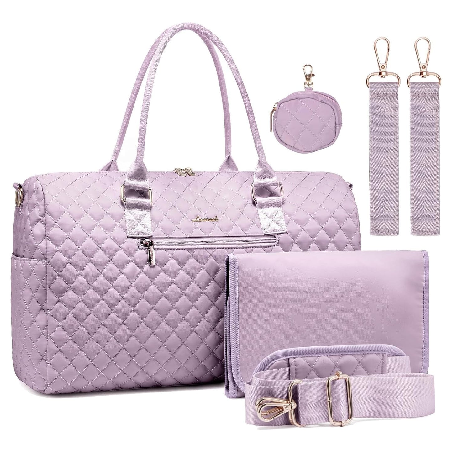 Stylish Lovevook Diaper Bag Tote - Spacious Mommy Bag for Hospital, Travel & Breastfeeding with Changing Pad & Pacifier Case