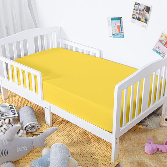  Brushed Microfiber Crib Sheet-Super Soft & Cozy / Sunshine Yellow / Fits Standard Crib Mattress