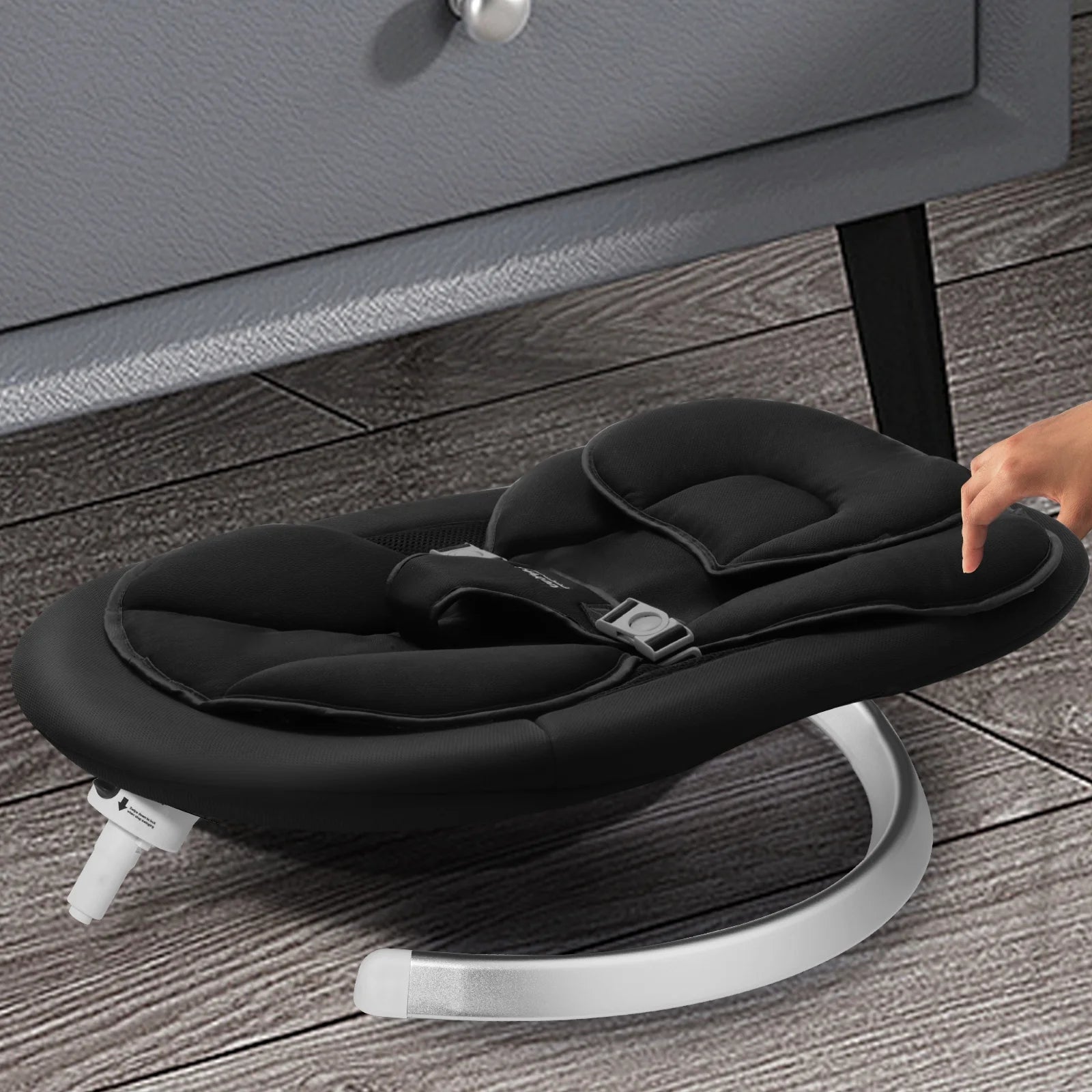 HARPPA Electric Baby Swing - 5 Speeds Rocker with Remote control & Bluetooth Music (Black)