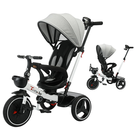 5-In-1 Toddler Stroller Bike-Convertible Ride-on with Adjustable Canopy & Reclining Seat (1-5 Years)