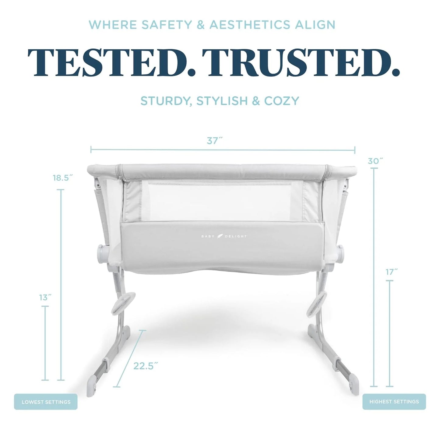 Baby Delight 3-in-1 Beside Me Dreamer Bassinet _ Driftwood Gray/Premium Beside Sleeper for Newborns, Adjustable &Portable Design