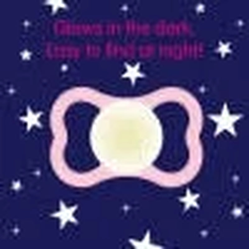 MAM Air Night Pacifier for Girls, 6+ Months - 2 Pack for Peaceful Sleep